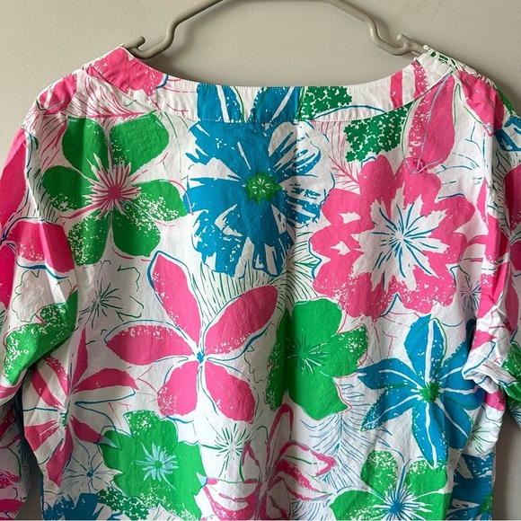 Talbots Lace Embroidered Bib Anguilla Floral Tunic Top Blouse Size 2X Plus - Picture 7 of 9